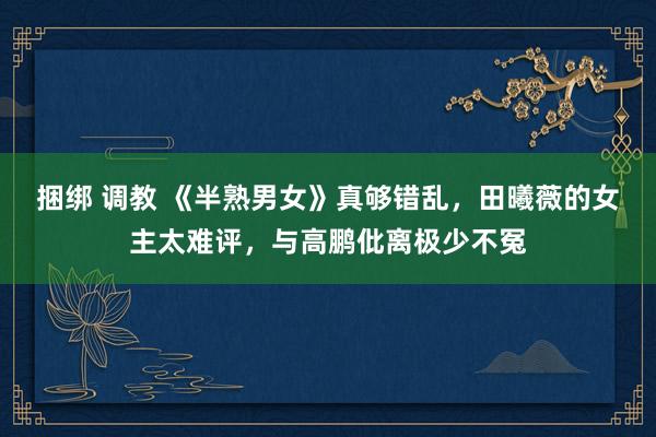 捆绑 调教 《半熟男女》真够错乱，田曦薇的女主太难评，与高鹏仳离极少不冤