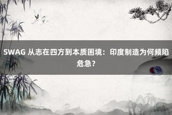 SWAG 从志在四方到本质困境：印度制造为何频陷危急？