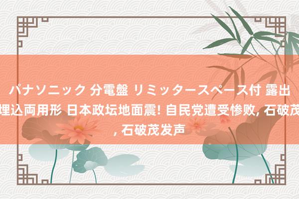 パナソニック 分電盤 リミッタースペース付 露出・半埋込両用形 日本政坛地面震! 自民党遭受惨败， 石破茂发声