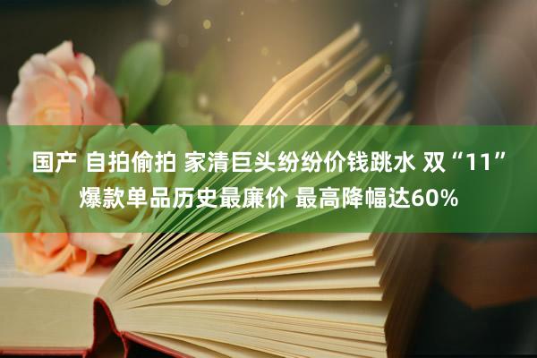 国产 自拍偷拍 家清巨头纷纷价钱跳水 双“11”爆款单品历史最廉价 最高降幅达60%