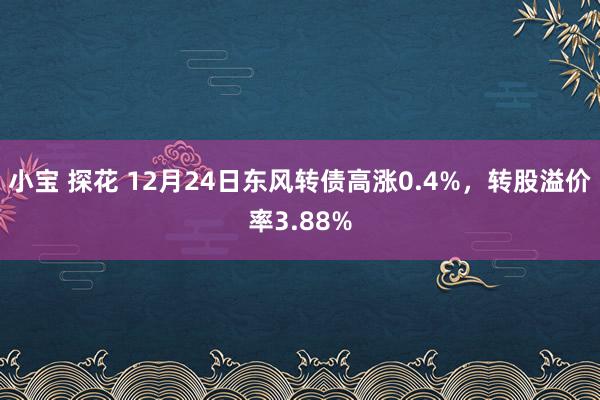 小宝 探花 12月24日东风转债高涨0.4%，转股溢价率3.88%