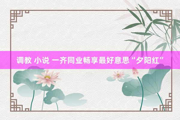 调教 小说 一齐同业畅享最好意思“夕阳红”