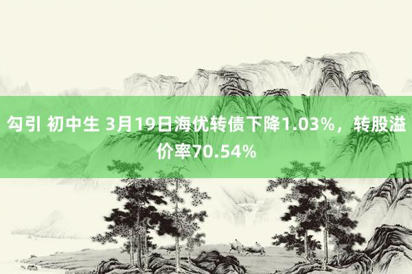 勾引 初中生 3月19日海优转债下降1.03%，转股溢价率70.54%