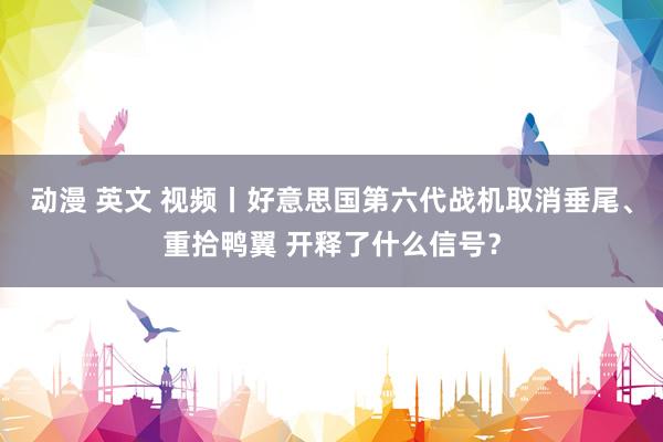 动漫 英文 视频丨好意思国第六代战机取消垂尾、重拾鸭翼 开释了什么信号？
