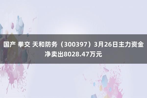 国产 拳交 天和防务（300397）3月26日主力资金净卖出8028.47万元