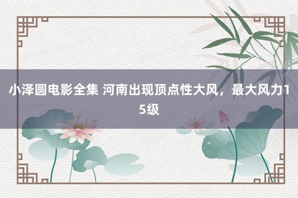 小泽圆电影全集 河南出现顶点性大风，最大风力15级