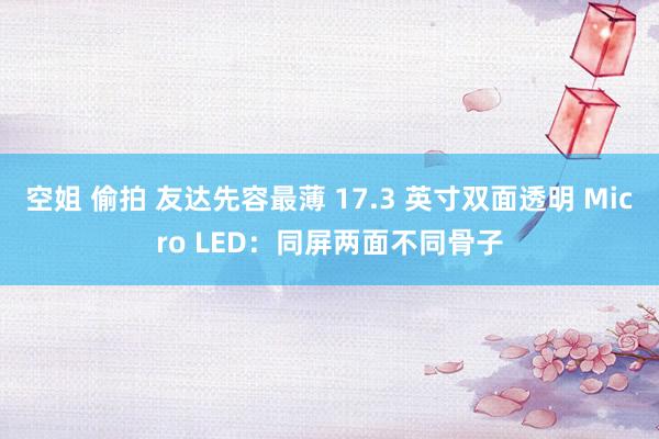空姐 偷拍 友达先容最薄 17.3 英寸双面透明 Micro LED：同屏两面不同骨子