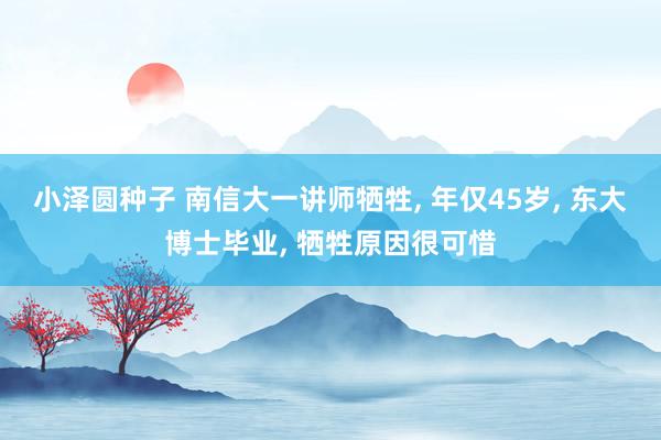 小泽圆种子 南信大一讲师牺牲， 年仅45岁， 东大博士毕业， 牺牲原因很可惜